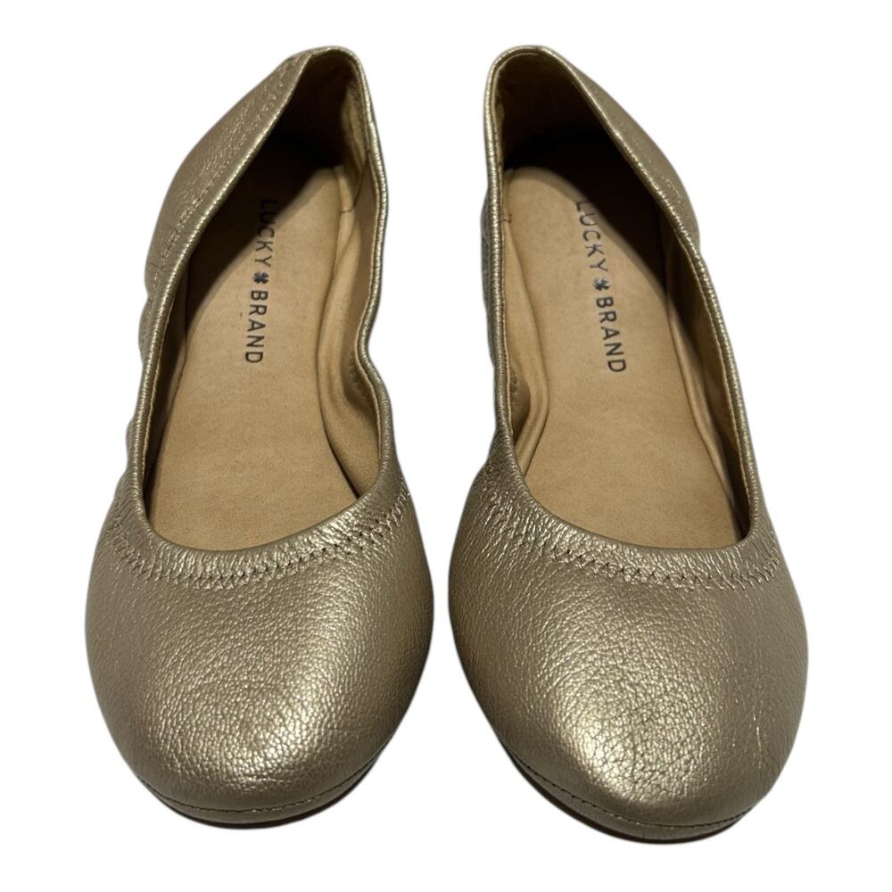 Lucky Brand Emmie Gold Ballet Flats Shoes Women’s Size 6.5